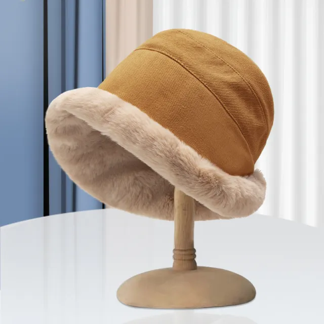 Women's Autumn And Winter Wild Fleece lined Thickened Bucket Hat Yellow - Shop at LoveMi