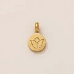 European And American Stainless Steel Mini Elephant Lotus Heart Single Pendant - Small Lotus - View 1