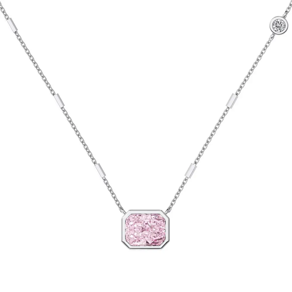 S925 Sterling Silver Necklace Women's Advanced Oval Water Foam 8A Heart-shaped Zircon Flower Horse Eye Clavicle Chain
