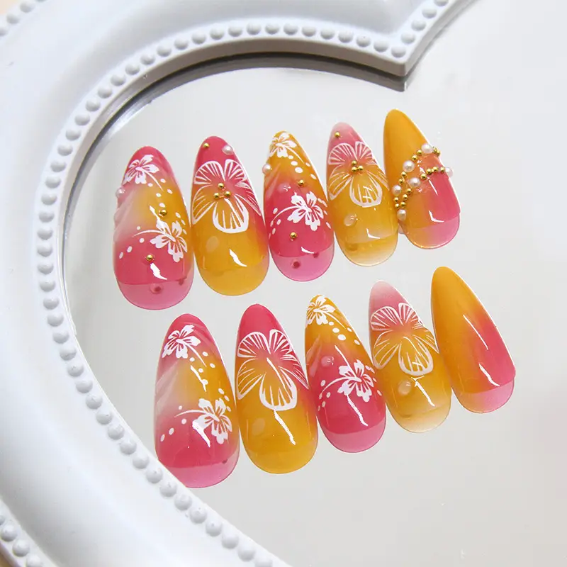 Simple Line Nail Beauty Piece Flower Wear Nail Tip Three-dimensional All-matching