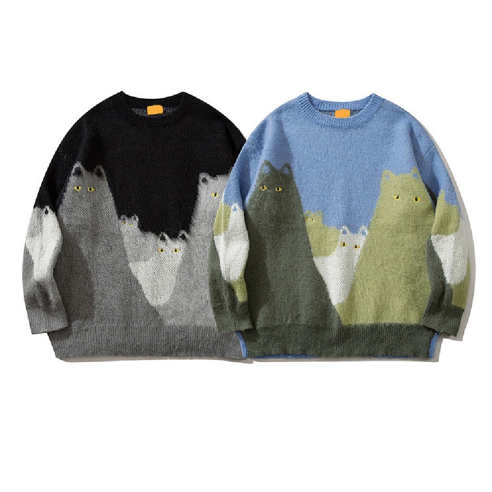 Title 6, Round Neck Contrast Color Knitwear Sweater