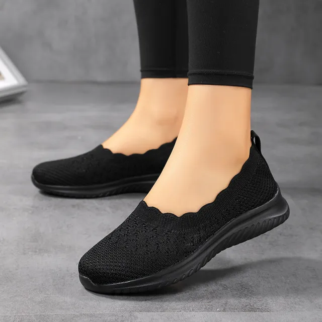 Low cut Flying Woven Fashion Plus Size Women's Shoes Black - Shop at LoveMi