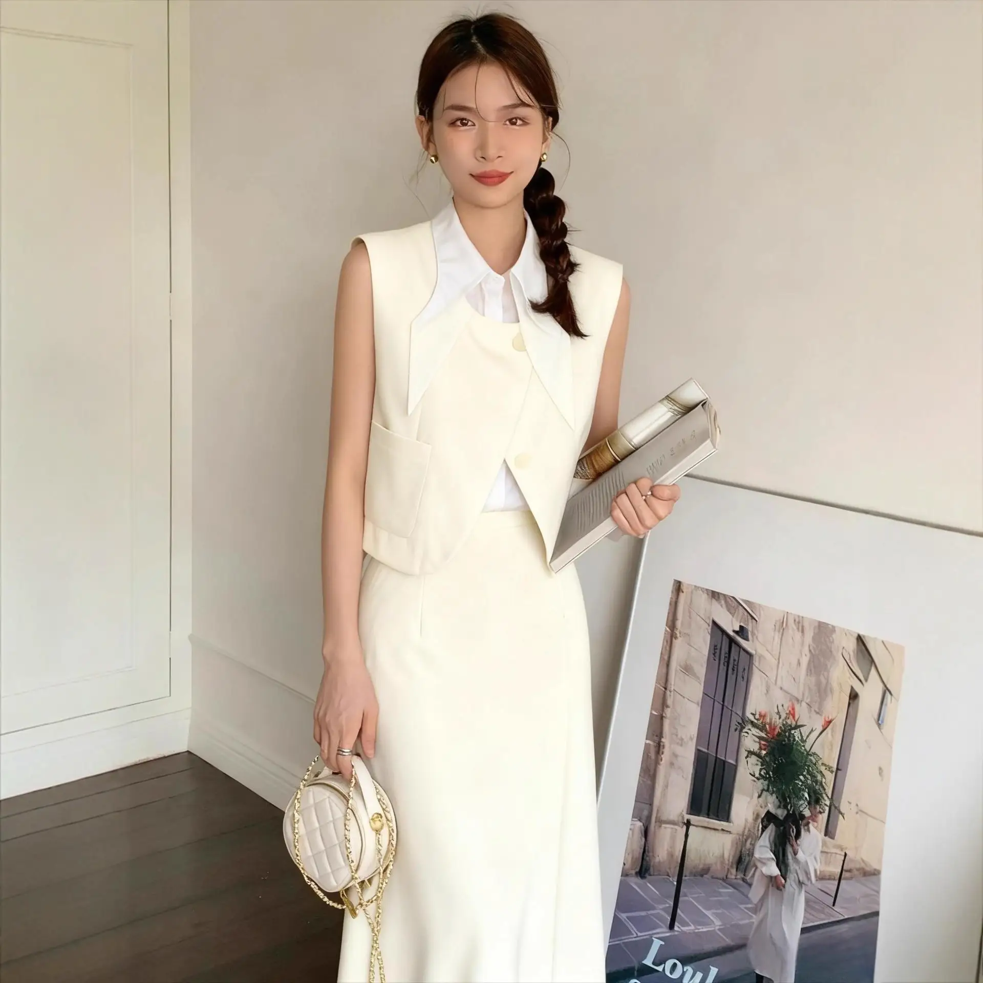 Split Sheath Skirt Mid-length Straight Skirt For Women