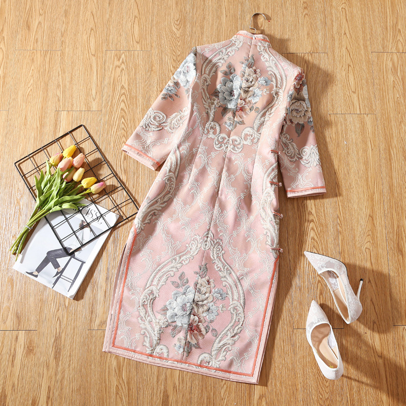 Fashion Personality Lady Long Cheongsam Dress