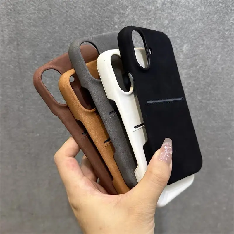 Yangba Minimalist Card-slot Half-wrap Phone Case With A Skin-like Texture