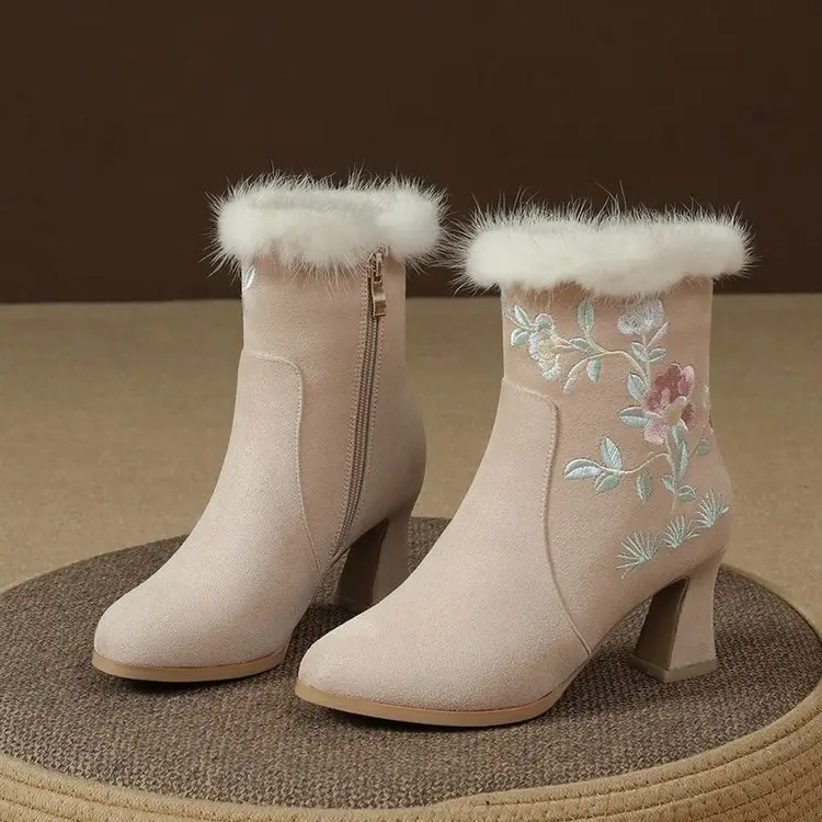 Womens Winter Fleece-Lined Ethnic-Style