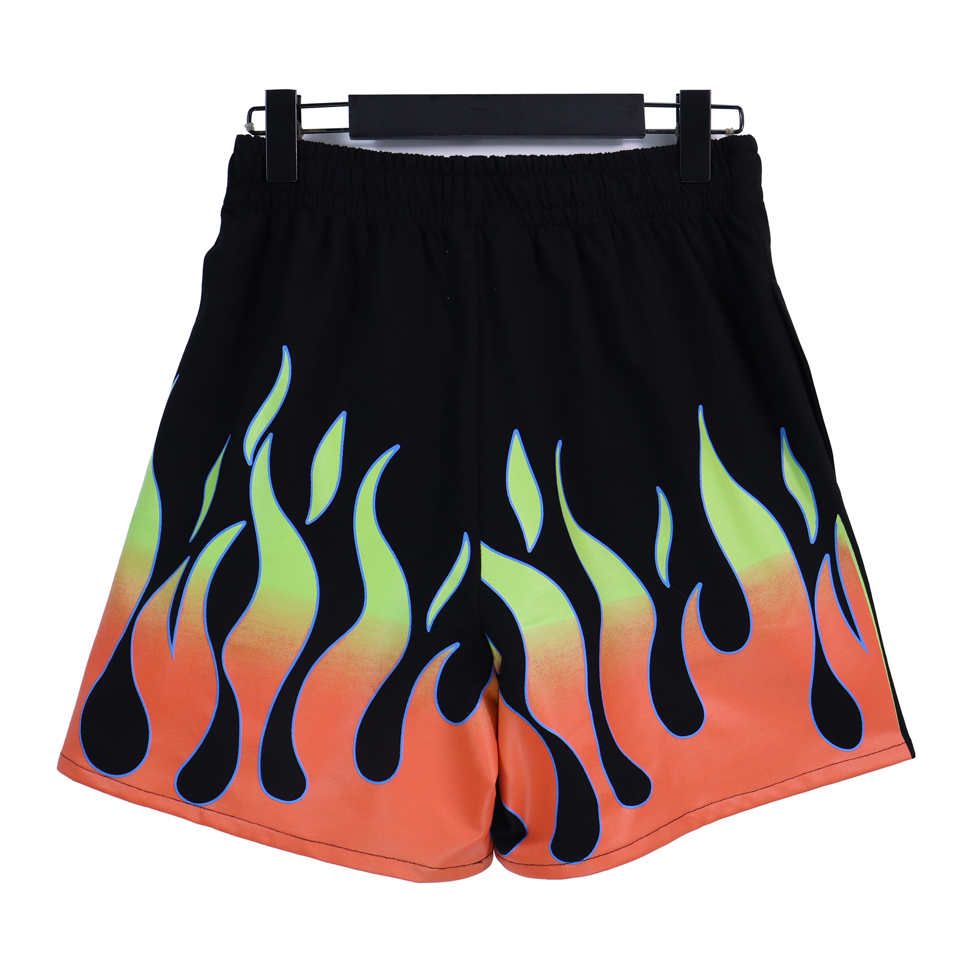 High Street Flame Print Drawstring Loose Men's Athletic Shorts