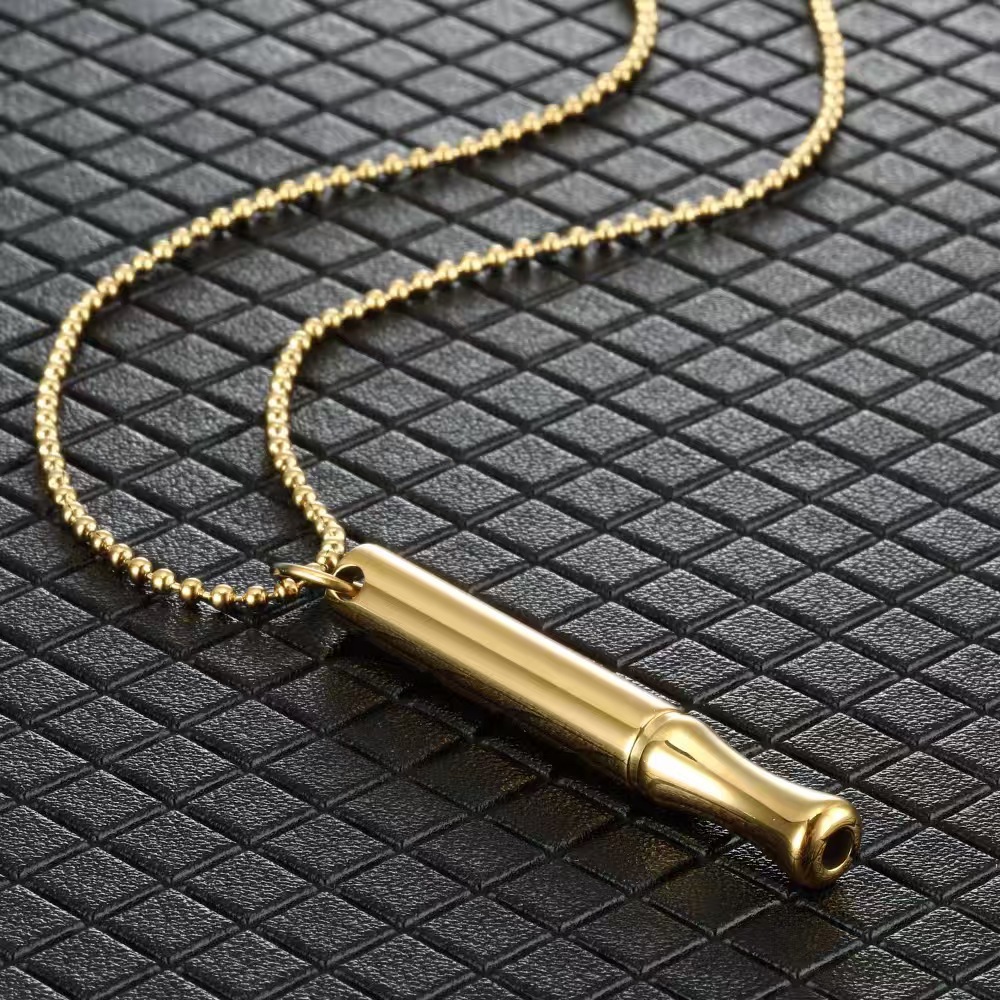 Stainless Steel Whistle Pendant Necklace