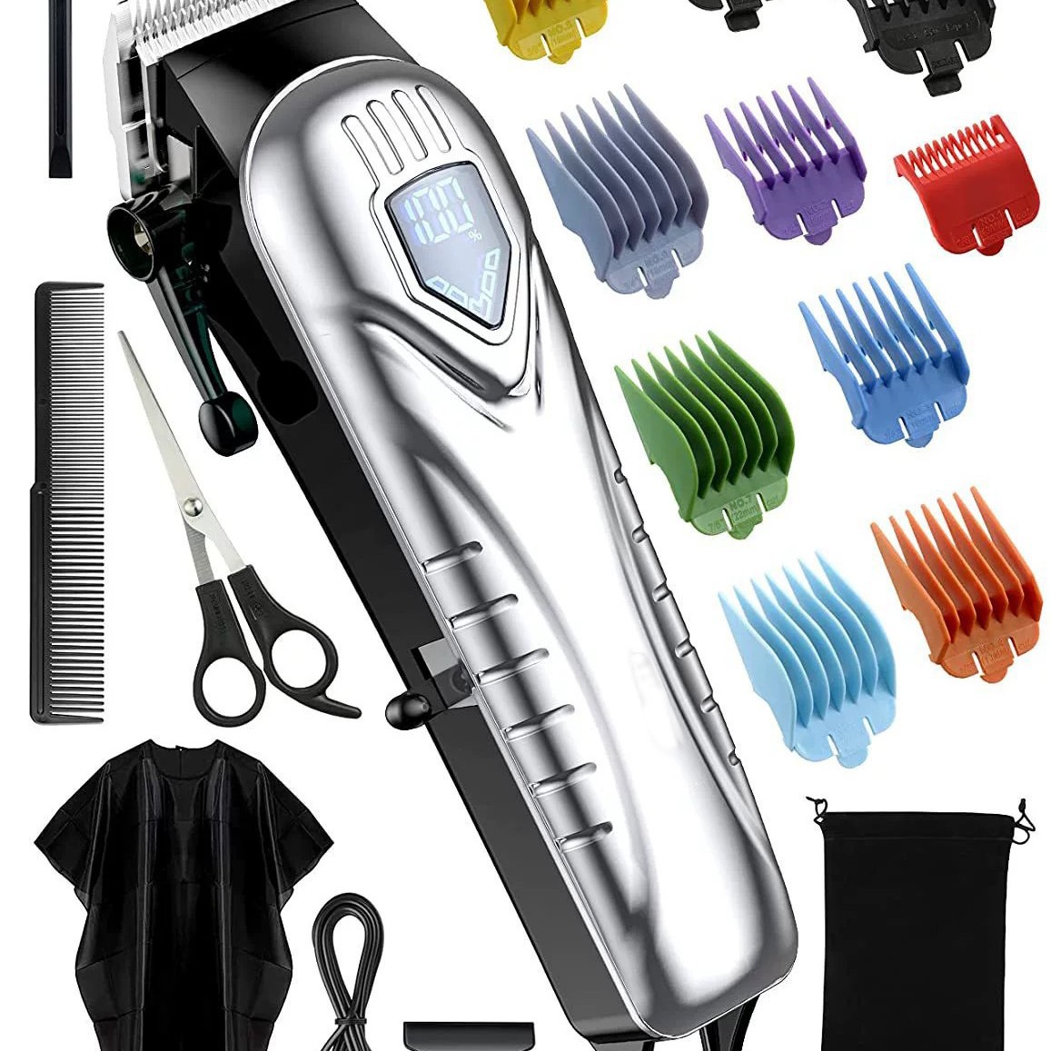 Mens LCD Digital Display Electric Hair Clipper