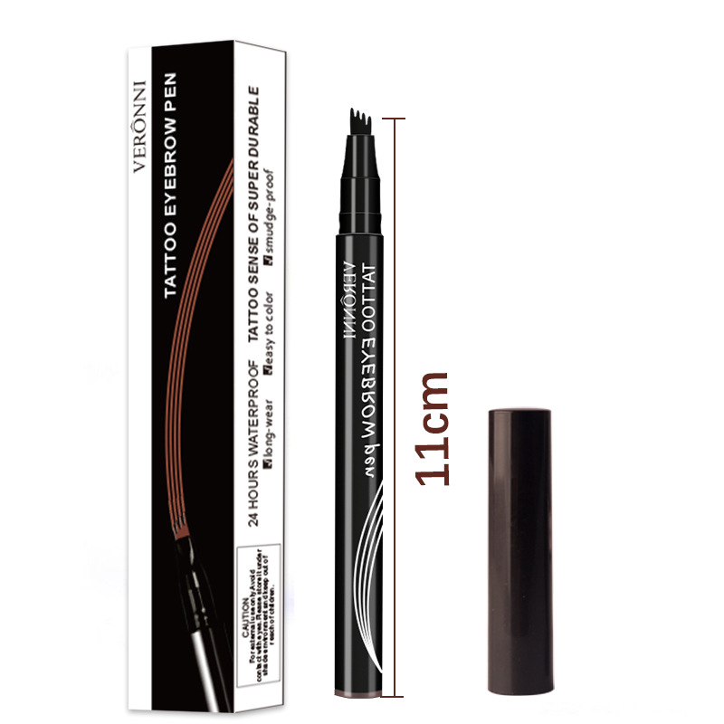 Four-fork Liquid Water Eyebrow Pencil Three-dimensional Simulation Native Eyebrow Color Natural Sweat-proof - Image 5