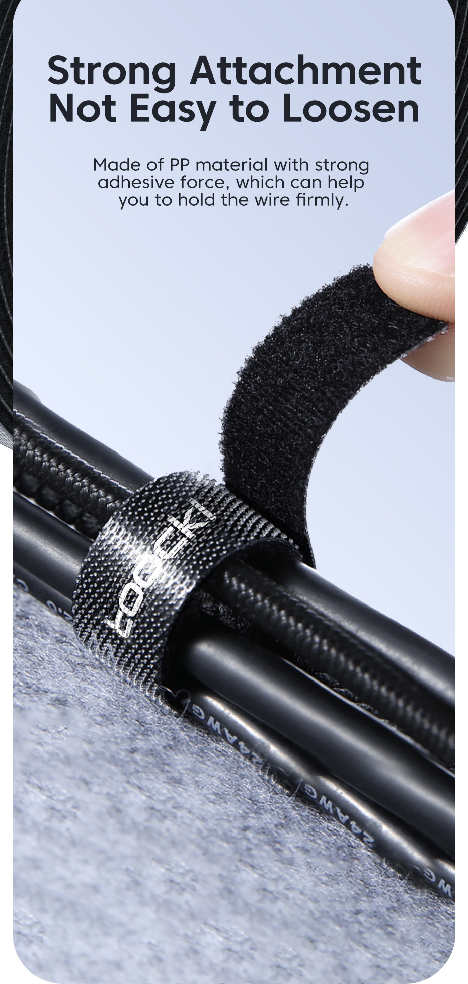 Data Cable Storage With Color Line Belt Cable Tie Back Ratchet Tie Down Velcro