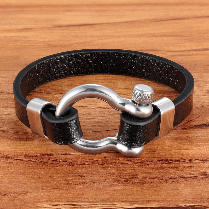 Stainless Steel Horseshoe Clasp Bracelet, picture 4 of 6