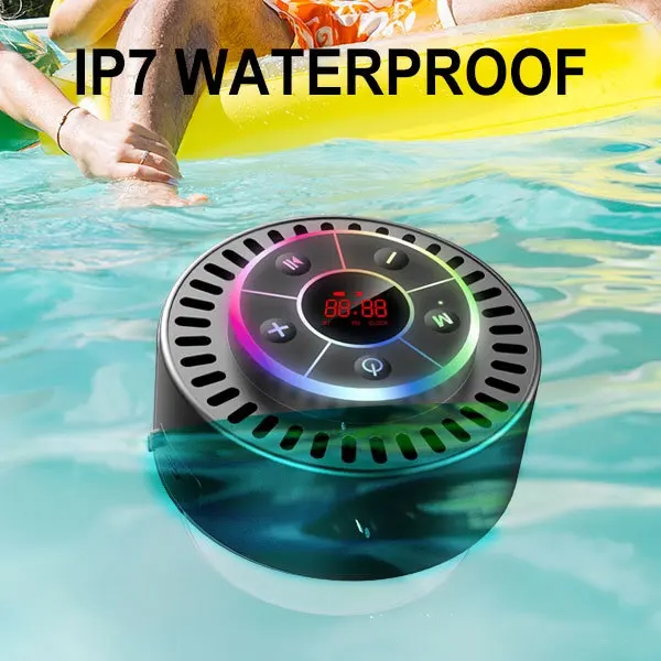 Waterproof Bathroom Bluetooth Speaker Dustproof Shockproof LED
