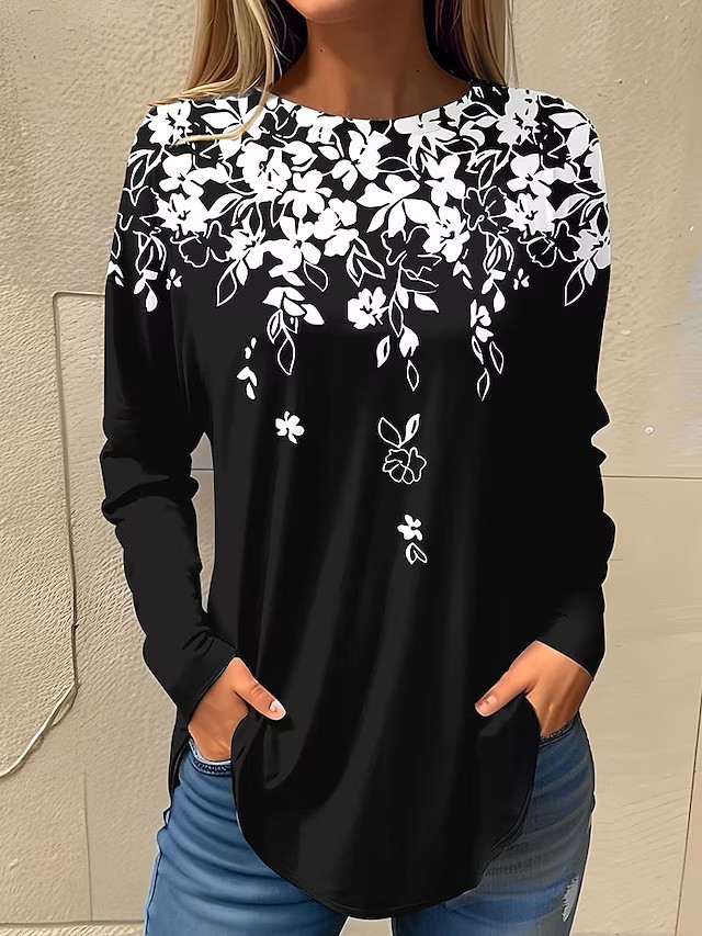 Women's Fashion Loose Long-sleeved T-shirt
