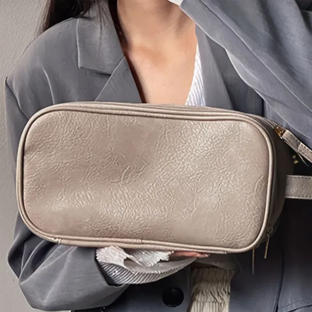 Solid Color Simple Large Capacity Storage Bag Gray - Shop at LoveMi