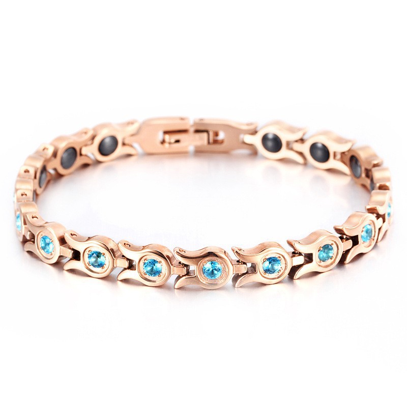 Wine Glass-shaped Inlaid Stone Bracelet Vacuum Plating Radiation Protection
