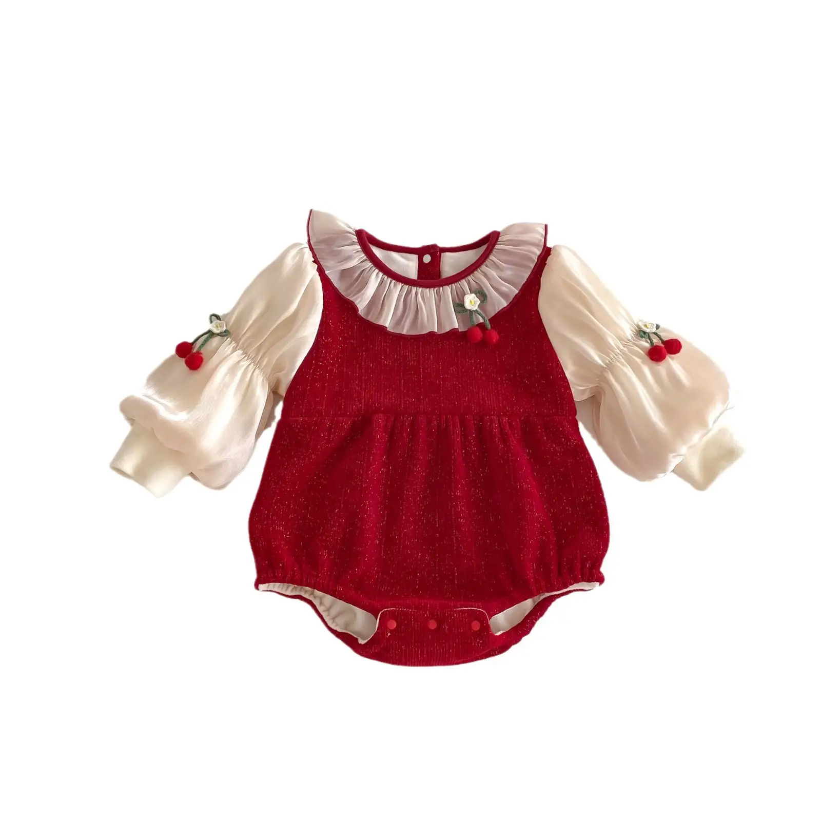 Newborn Fleece-lined Warm Baby Jumpsuit Winter Clothes