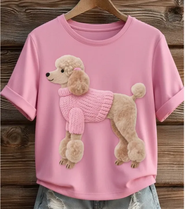 Loose Casual Animal Women's Tops Digital Printed T shirt Hyzy2510201055 - Shop at LoveMi