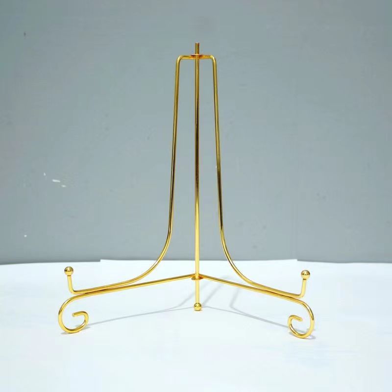 Gold Plated Wrought Iron Plate Holder Display Stand