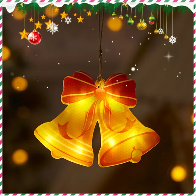 Holiday Decoration Arrangement Hanging Lights Christmas Tree Double Bell - Shop at LoveMi