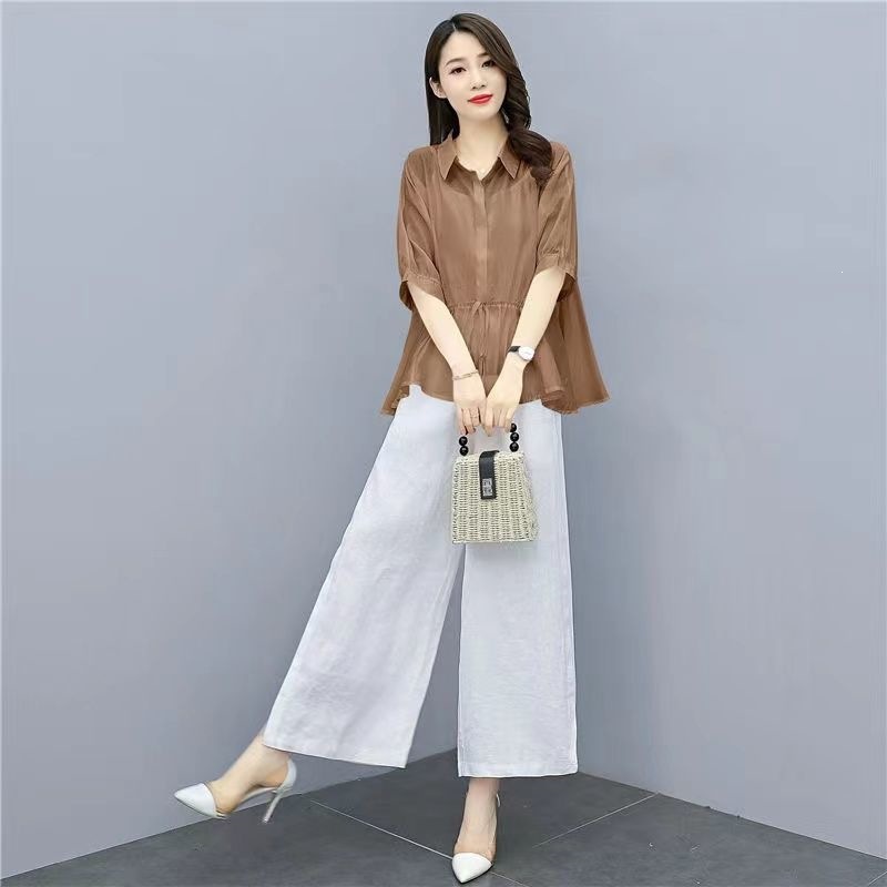 Cotton-Linen Wide-Leg Trouser Two-Piece Set, picture 12 of 12