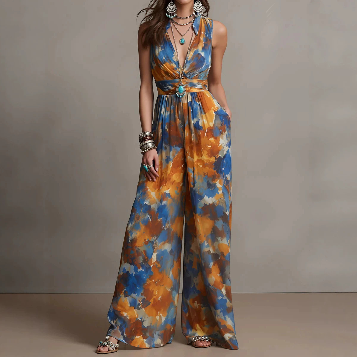 Womens New Fashion Waist-Cinching Jumpsuit