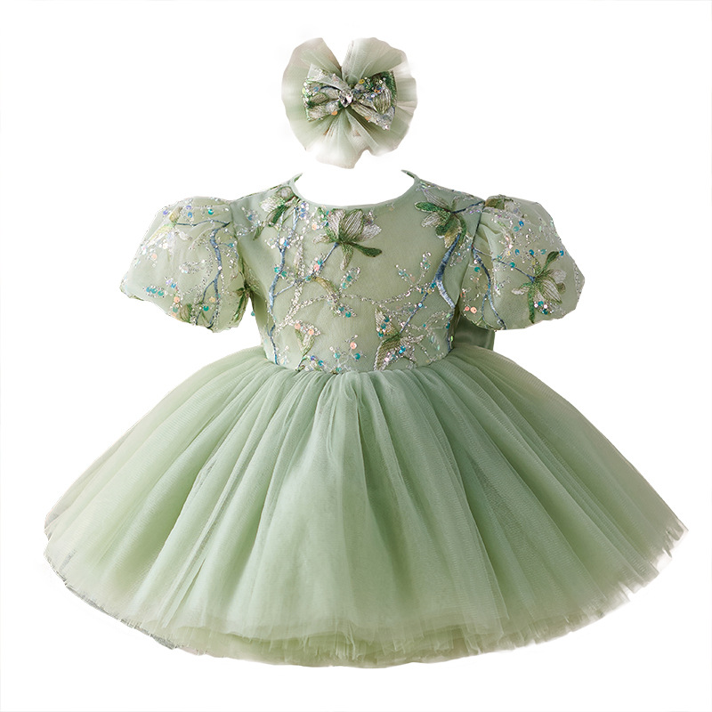 Factory Supply Celebration Dress Green Mori Style - Image 4
