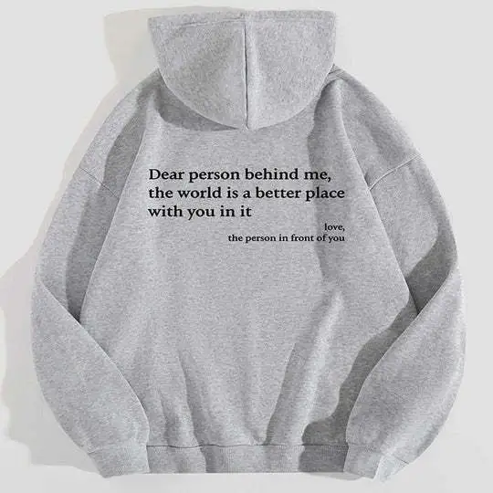 Letter Printing Versatile Casual Long Sleeve Pullover Loose Hooded Style 6 - Shop at LoveMi