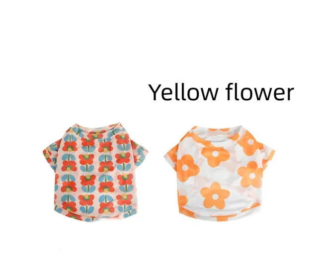 Summer Mesh Pet Sun Protection Clothing Yellow Floret - Shop at LoveMi