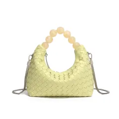 Women's Fashion Simple Style Pearl Tote - Yellow - View 1