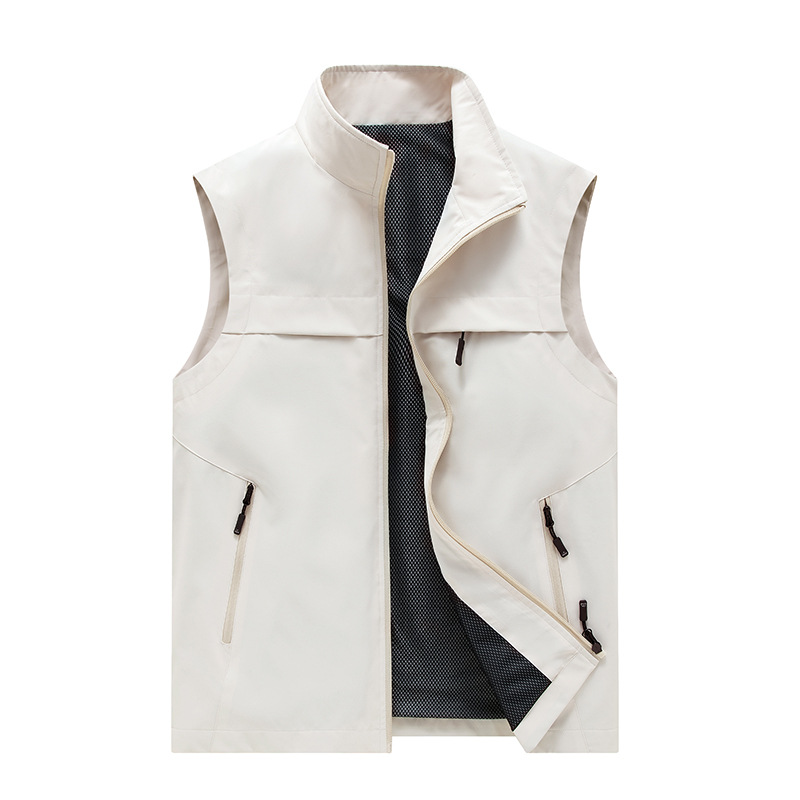 Thin Solid Colored Sports Style Casual Stand Up Collar Vest