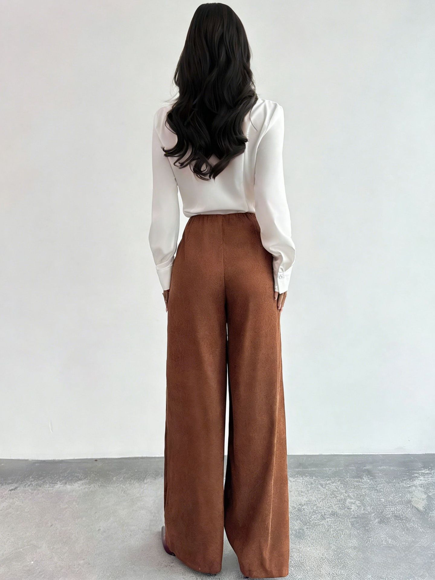 Womens Loose Straight-leg Casual Pants