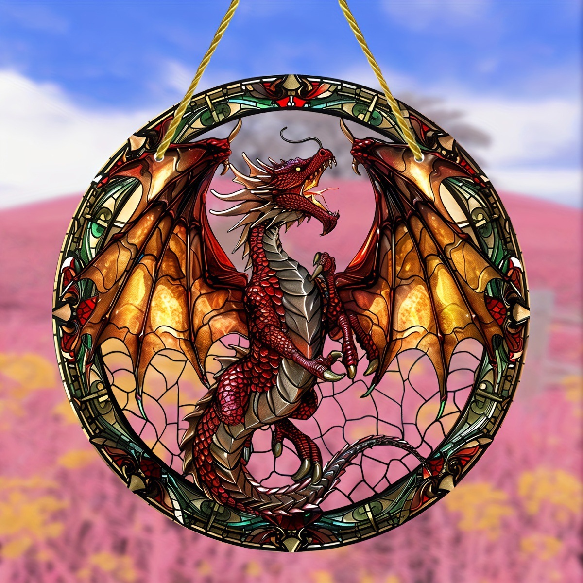 Title 4, Acrylic Dragon Japanese Catcher Glass Window Tr...