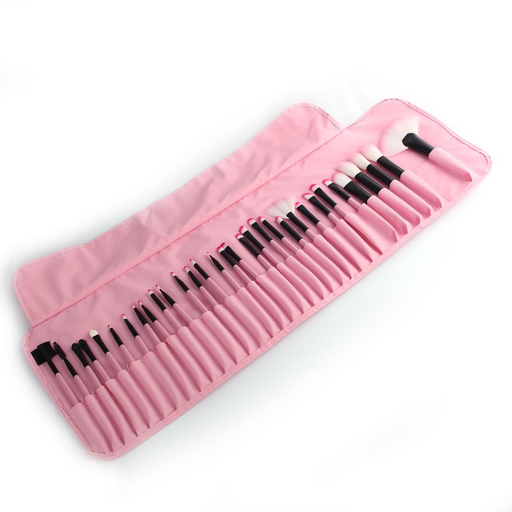 Makeup Brush Set 32 piece Bag Pink - Shop at LoveMi