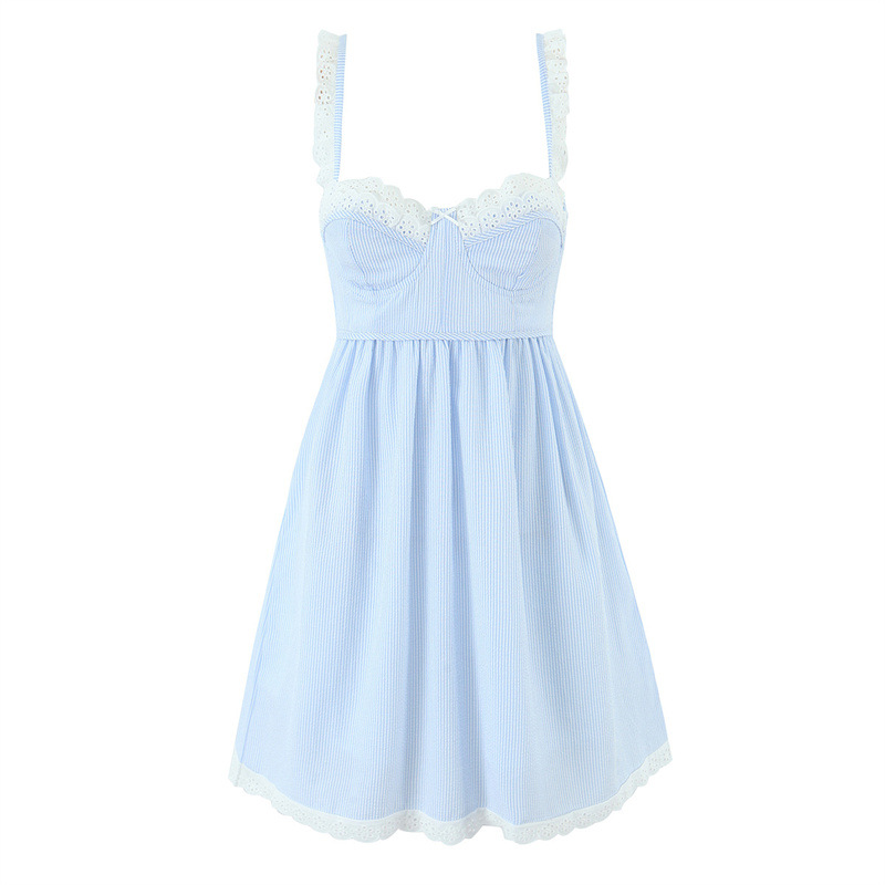 Sexy Low-cut Lace Ruffled High Waist Lace-up Pure Skirt