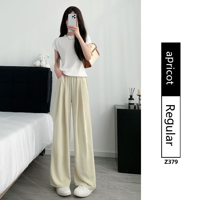 Ice Silk Wide-leg Women's Thin Straight Loose Casual Pants