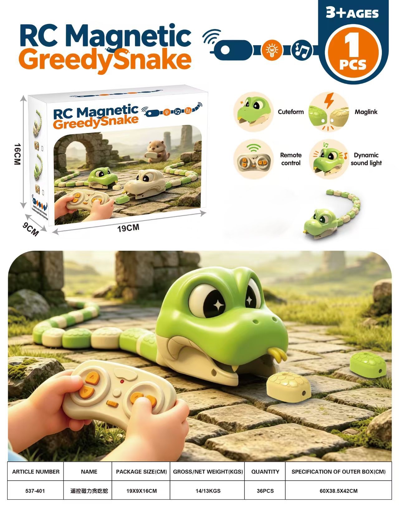 Electric Remote-control Magnetic Snake Toy