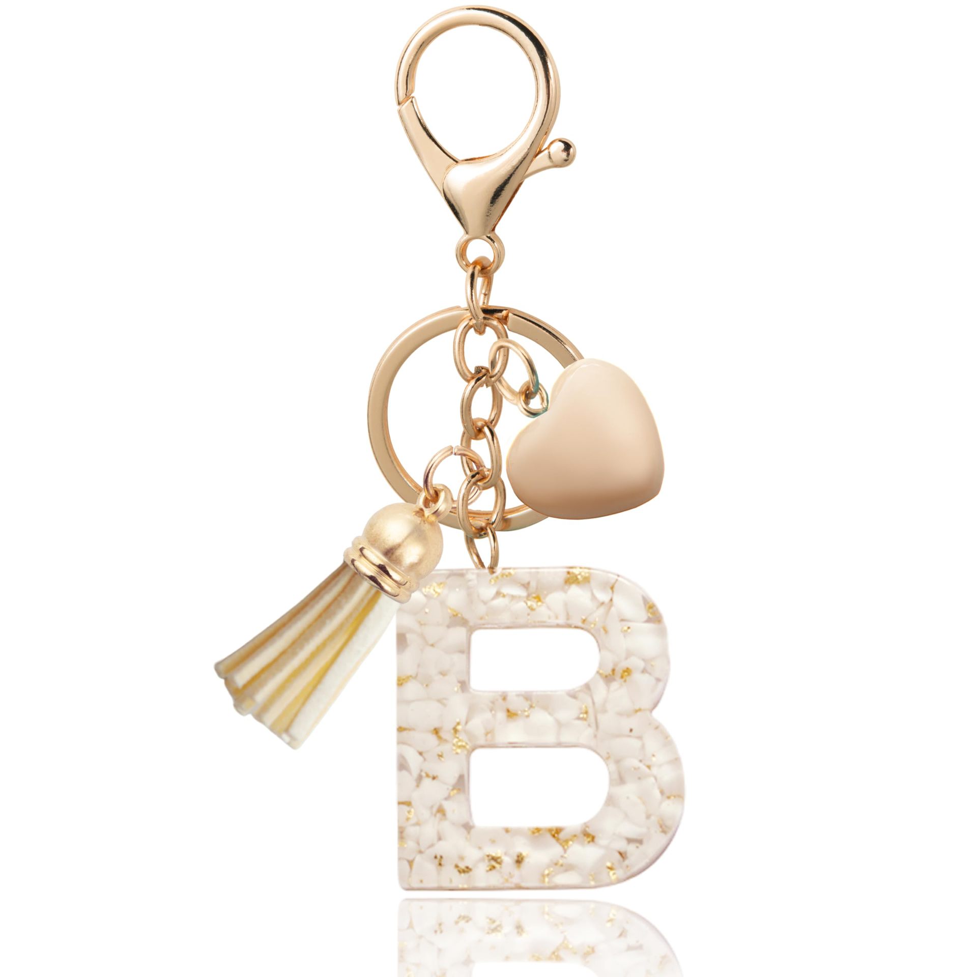 Fashionable Personalized Heart-shaped Pendant With White Shell Fragments Lettering And Tassel