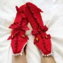 Knitted Red Dragon Socks