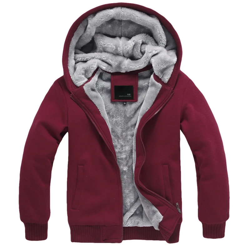 Title 5, Hooded plus fleece padded cardigan for men, a w...