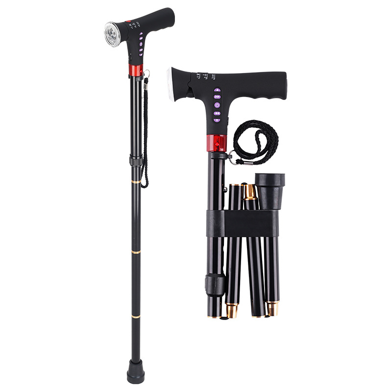 Collapsible Alpenstock Aluminum Alloy With Light