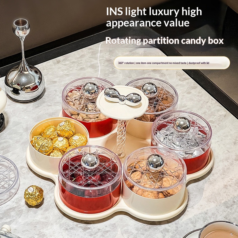 Candy Box, Moisture-proof Dried Fruit And Melon Seed Tray, Rotatable Fruit Plate
