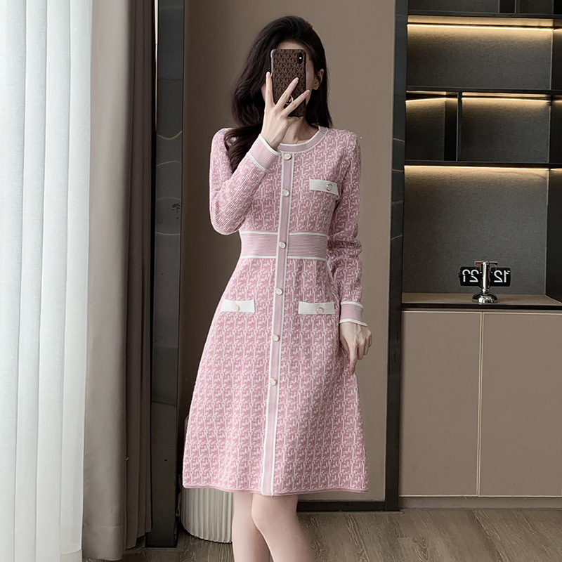 Jacquard A-Line Knitted Dress, picture 9 of 9