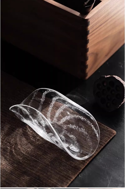 Title 2, Handmade Tea Spoon Crystal Glass Dish Kung Fu T...