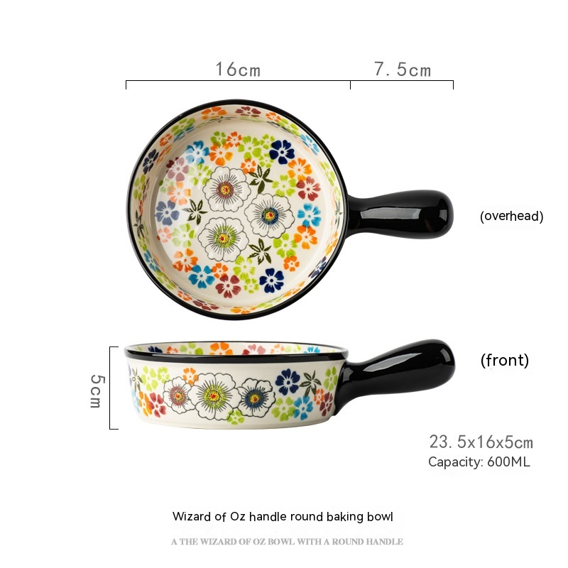 Handle Round Baking Bowl