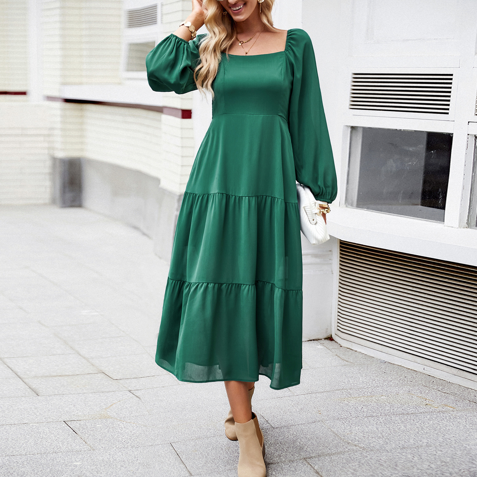 Square Collar Dress Female Temperament Elegant Dress