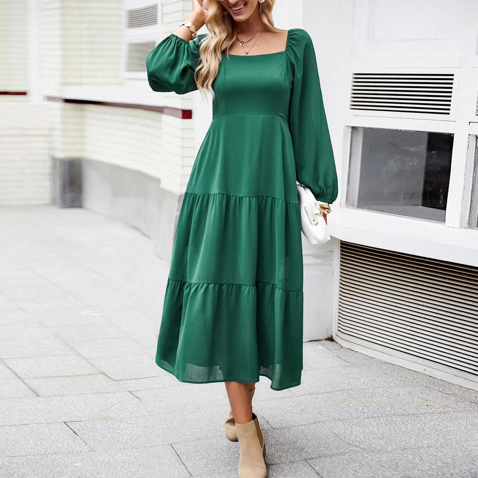 Square Collar Dress Female Temperament Elegant Dress