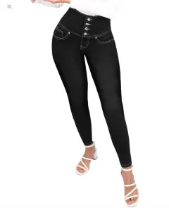 Bodybuilding Peach Hip Shaping Jeans - Black - View 1