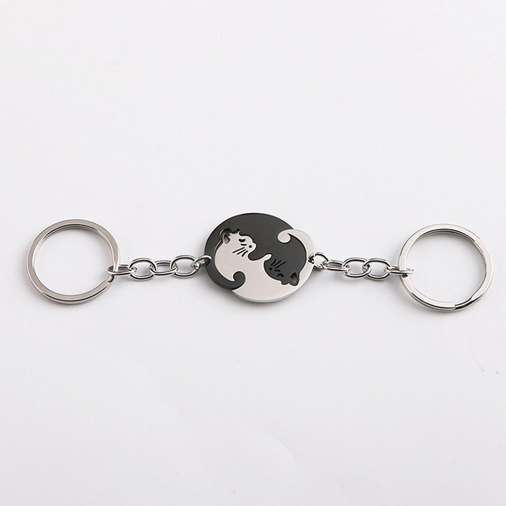 Black Round Key Chain Set