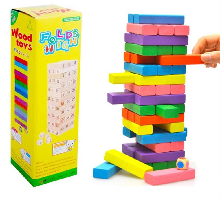 Puzzle éducatif numérique en bois à 54 bûchettes – style D, 48 pièces multicolores